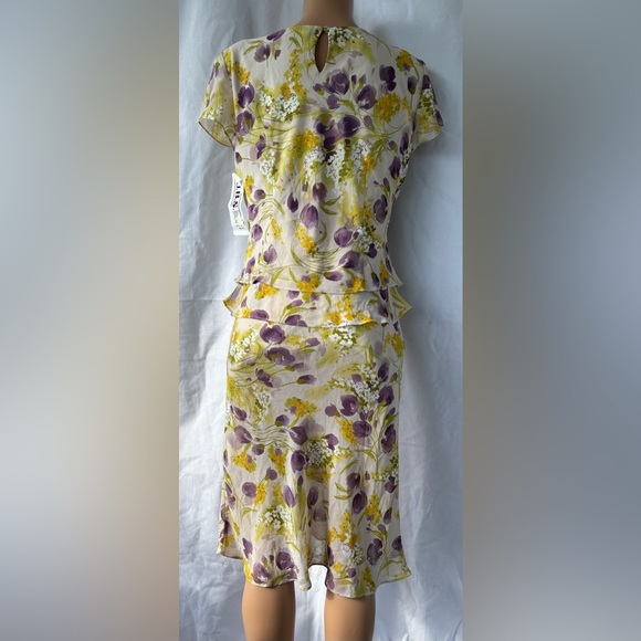 J.B.S. Purple and Yellow Midi Pencil Dress Resort Wear - Picture 15 of 16